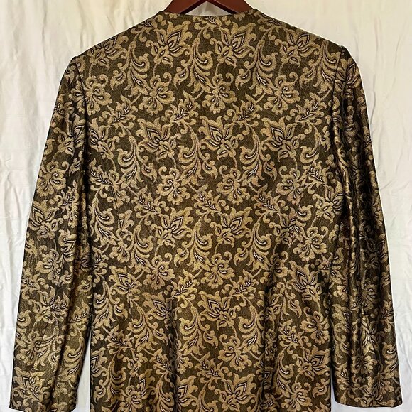 Gold and Black Brocade Jacket (Size 6) - Picture 2 of 3